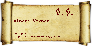Vincze Verner névjegykártya